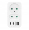 Current socket x2 + 4xUSB Maclean, splitter with 2 sockets, 2xUSB A, 2xUSB C PD 20W, 1x16A + 1x6A, MCE249 F/W