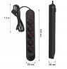 Maclean power strip, 5 socket extension cable + 3xUSB, 110-240V AC 50/60Hz, 2.1A max 2500W, 1.5m, black, MCE395 B