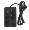 Maclean power strip, 4-socket extension cable + 3xUSB, 110-240V AC 50/60Hz, 2.1A max 2500W, 1.5m, black, MCE392 B