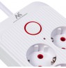 Maclean power strip, 6 socket extension + 4xUSB, 110-240V AC 50/60Hz, 2.1A max 2500W, 1.5 m, white, MCE389 W