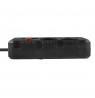 Maclean power strip, 4-socket extension cable + 3xUSB, 110-240V AC 50/60Hz, 2.1A max 2500W, 3m, black, MCE393 B