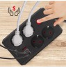 Maclean power strip, 4-socket extension cable + 3xUSB, 110-240V AC 50/60Hz, 2.1A max 2500W, 3m, black, MCE393 B