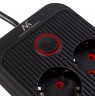 Maclean power strip, 6 socket extension + 4xUSB, 110-240V AC 50/60Hz, 2.1A max 2500W, 1.5 m, black, MCE389 B