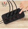Maclean power strip, 6 socket extension + 4xUSB, 110-240V AC 50/60Hz, 2.1A max 2500W, 1.5 m, black, MCE389 B