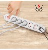 Maclean power strip, 5 socket extension + 3xUSB, 110-240V AC 50/60Hz, 2.1A max 2500W, 1.5m, white, MCE395 W