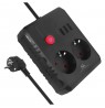 Maclean power strip, extender 2 sockets + 3xUSB, 110-240V AC 50/60Hz, 2.1A max 2500W, 1.5m, black, MCE387 B