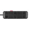 Maclean power strip, extender 2 sockets + 3xUSB, 110-240V AC 50/60Hz, 2.1A max 2500W, 1.5m, black, MCE387 B