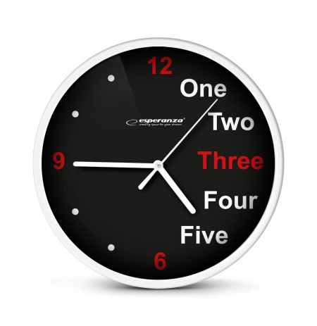 Esperanza Prague White Mechanical Clock Round Black, White