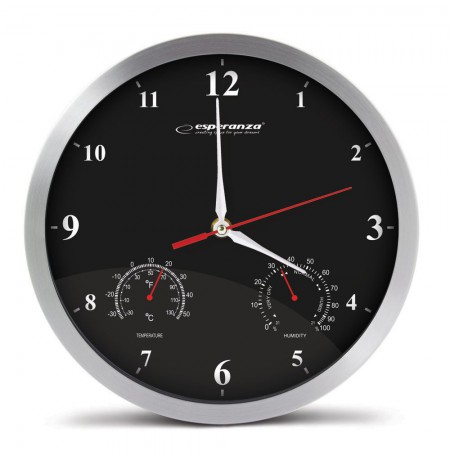 Esperanza Washington Black Mechanical Wall Clock Round Black