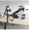 Maclean 3 monitor mount, gas spring, 17"-27", 2-8kg, black, MC-137
