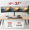 Maclean 3 monitor mount, gas spring, 17"-27", 2-8kg, black, MC-137