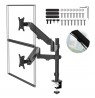 Maclean 2 monitor mount, gas spring, 17"-32", 2-10kg, black, MC-136