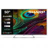 Sharp 4K QLED MiniLED TV | 50JP7265E | 50 | Smart TV | Google TV | UHD | Silver