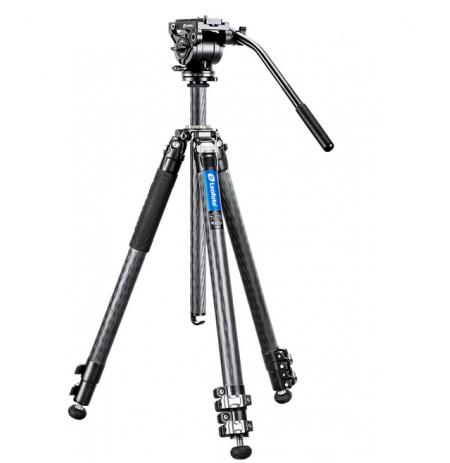 Leofoto LV-323C+BV-10 3-Section Carbon Fiber Tripod with Fluid Head Set