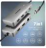 AXAGON USB-C 10Gbps DUAL 4K DISPLAY 7in1 hub | HMC-CUB83X2