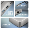 AXAGON USB-C 10Gbps DUAL 4K DISPLAY 7in1 hub | HMC-CUB83X2