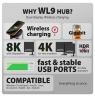 AXAGON USB-C 10Gbps Wireless Charging 9in1 hub | HMC-WL9