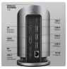 AXAGON USB-C 10Gbps Wireless Charging 9in1 hub | HMC-WL9