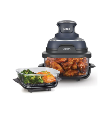 NINJA | 4-in-1 Portable Glass Air Fryer | FN101EUGY Crispi | Power 1700 W | Capacity 3.8 L | Blue/Black