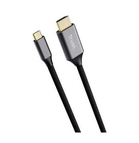 Trust 25630 cable gender changer USB-C HDMI Black, Silver