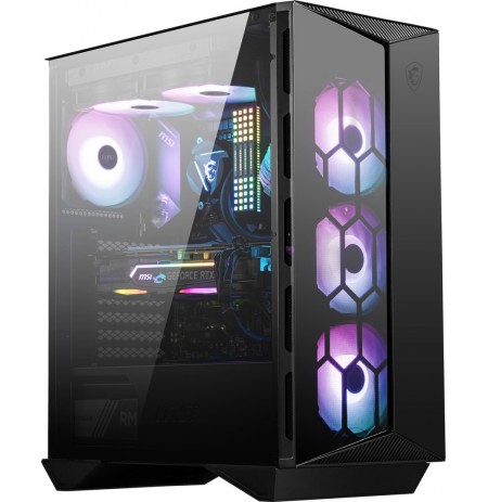 MSI MPG GUNGNIR 110R Mid Tower Gaming Computer Case Black, USB 3.2 Gen2 Type C, 4x 120mm ARGB Fan, Mystic Light Sync, 1 to 6