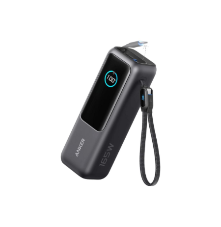 Anker Zolo Powerbank | A1695H11 | 25000 mAh | Built-In USB-C and Retractable Cable) | Grey