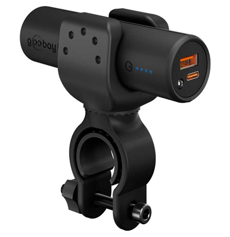 Goobay Bike Powerbank 5.0 with Reinforced Holder for Bicycle Handlebars | 60656 | 5000 mAh | Black
