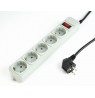 Gembird SPG3-B-15C Surge protector, 5 schuko sockets, 4.5m, grey