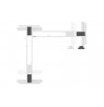 Digitus Electrically height-adjustable table frame, 90° L-shaped, triple motor, 2-step, white