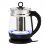 Adler | Kettle | AD 1299 | Electric | 2200 W | 1.5 L | Glass | 360° rotational base | Black