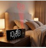 Digital LED clock radio with GreenBlue projector, FM radio, alarm, 12/24 clock, 5V DC USB power supply + CR2032, GB172
