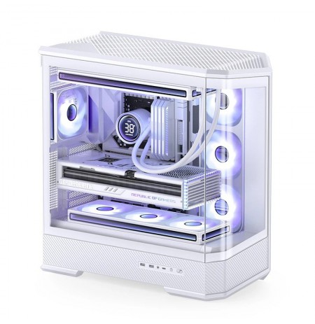 PC Case Jonsbo D400, ATX, Tempered Glass - White