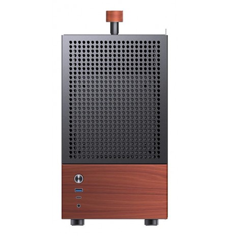 Jonsbo T6 PC Case, Mini-Tower, Mini-ITX, Tempered Glass, Wood, black