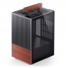 Jonsbo T6 PC Case, Mini-Tower, Mini-ITX, Tempered Glass, Wood, black