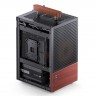 Jonsbo T6 PC Case, Mini-Tower, Mini-ITX, Tempered Glass, Wood, black