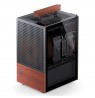 Jonsbo T6 PC Case, Mini-Tower, Mini-ITX, Tempered Glass, Wood, black