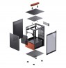 Jonsbo T6 PC Case, Mini-Tower, Mini-ITX, Tempered Glass, Wood, black