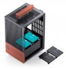 Jonsbo T6 PC Case, Mini-Tower, Mini-ITX, Tempered Glass, Wood, black