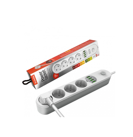 ColorWay | CW-CHE44W | Power socket, 4 EU sockets