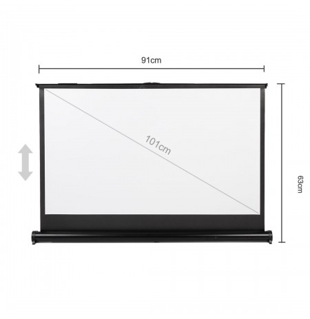Maclean Portable Projection Screen Compact 40" 16:9 Free-Standing Office Cinema Matt White Home
