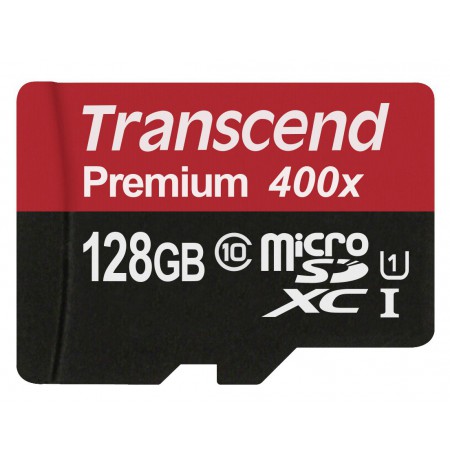 Transcend microSDXC 128GB Class 10 UHS-I 400x + SD Adapter