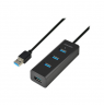 AXAGON HUE-S2BL USB3.0 CHARGING hub