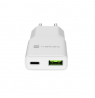 Natec Ribera USB Charger Gan Slim USB 1X USB-A + 1X USB-C 20W | NUC-2376