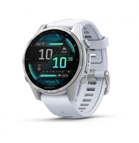 Garmin Fenix 8 Išmanusis laikrodis 43 mm AMOLED Silver with Whitestone silicone band