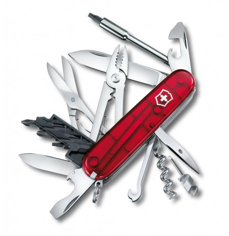 Victorinox V-1.77 25.T Pocket Knife Cyber Tool M, red transparent