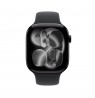 Apple Watch Series 11 GPS + Cellular 46mm Jet Black Aluminium Case with Black Sport Band - M/L