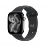 Apple Watch Series 11 GPS + Cellular 46mm Jet Black Aluminium Case with Black Sport Band - M/L