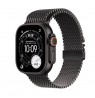 Apple Watch Ultra 3 GPS + Cellular 49mm Black Titanium Case with Black Titanium Milanese Loop - Medium