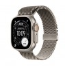 Apple Watch Ultra 3 GPS + Cellular 49mm Natural Titanium Case with Natural Titanium Milanese Loop - Medium