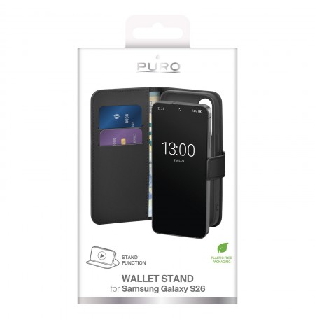 Samsung Galaxy S26 Eco-Leather Wallet Case by Puro Black